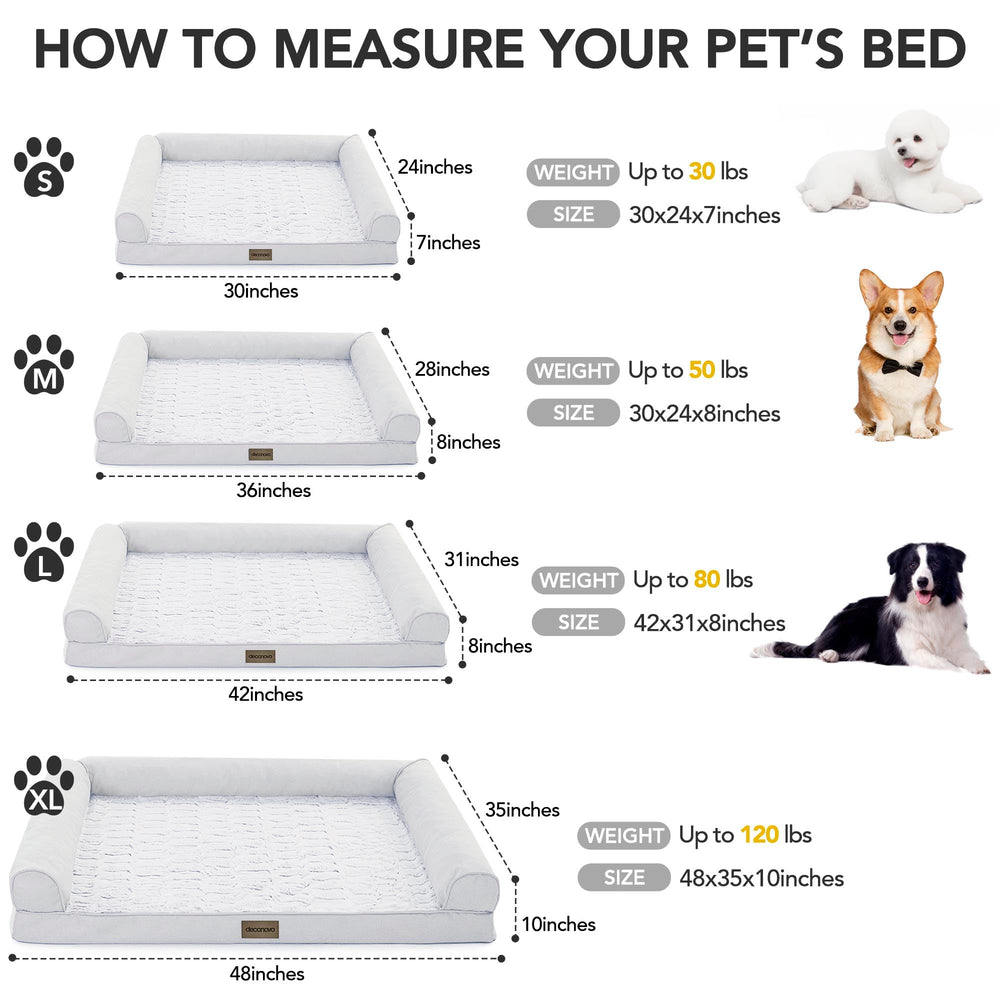 Deconovo cama para perros en color blanco elegante