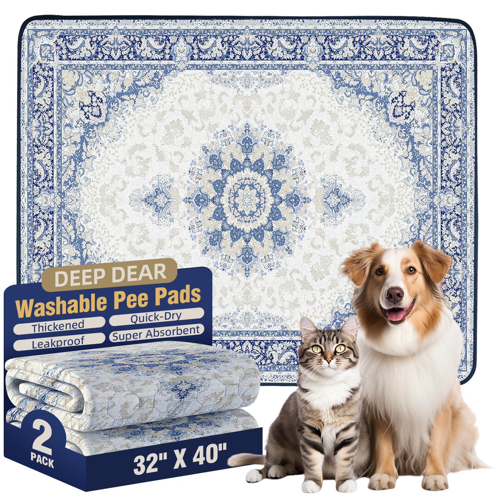 Almohadillas Deep Dear para entrenamiento de perros, 32x40 pulgadas, 2 piezas incluidas