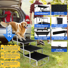DeerGym escalera 43 pulgadas de altura, ayuda a perros de patas cortas.