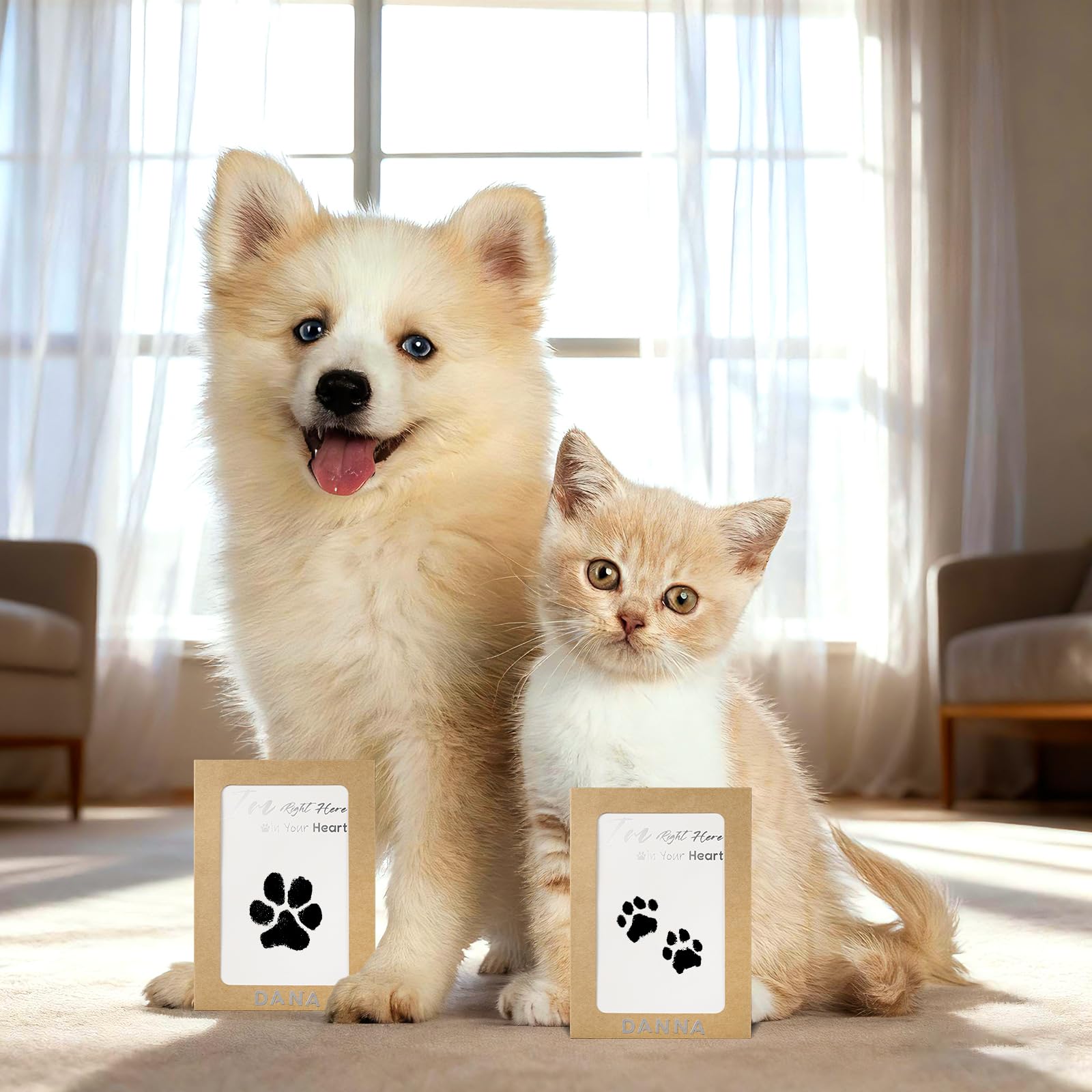 DeerZone Kit almohadillas sin tinta tamaño pequeno: para cachorros y mascotas pequeñas.