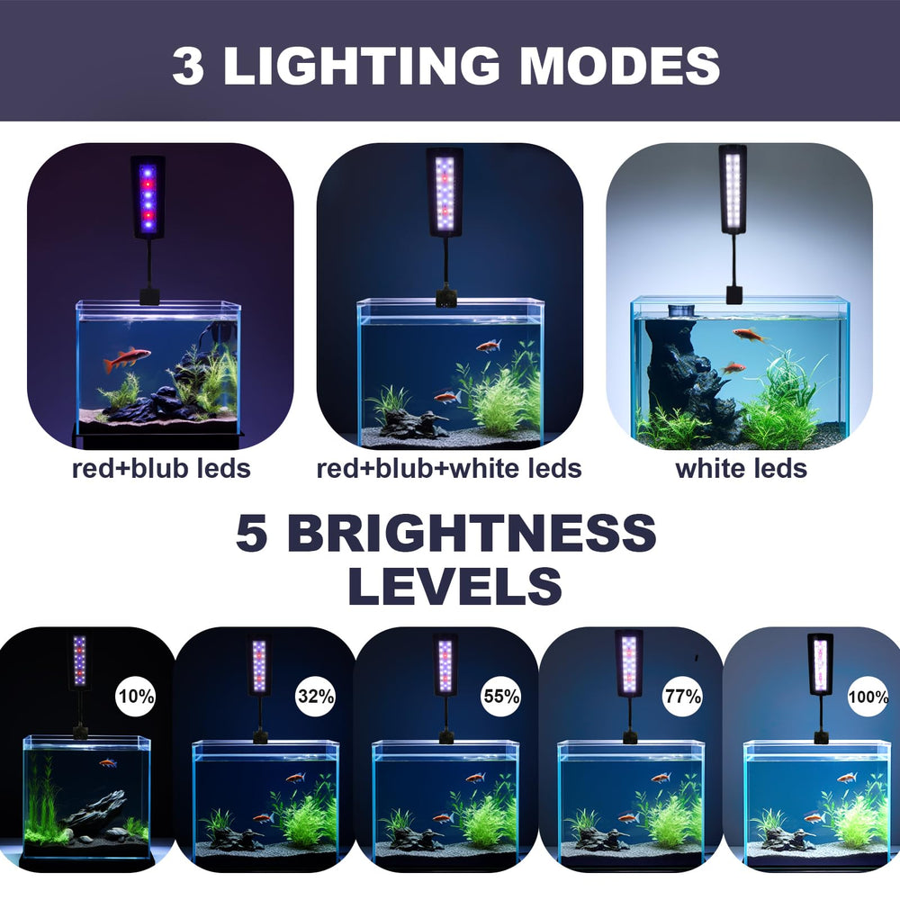 Tres modos de iluminación DEGGOX para acuarios