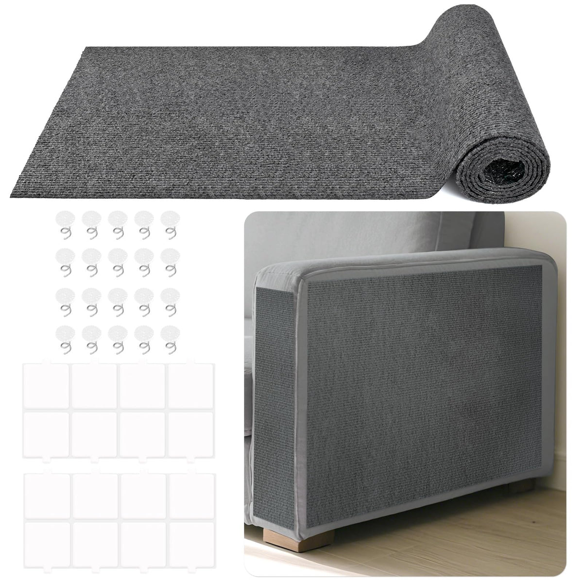 Protector Deisunpet para mueble gris, duradero y libre de arañazos.