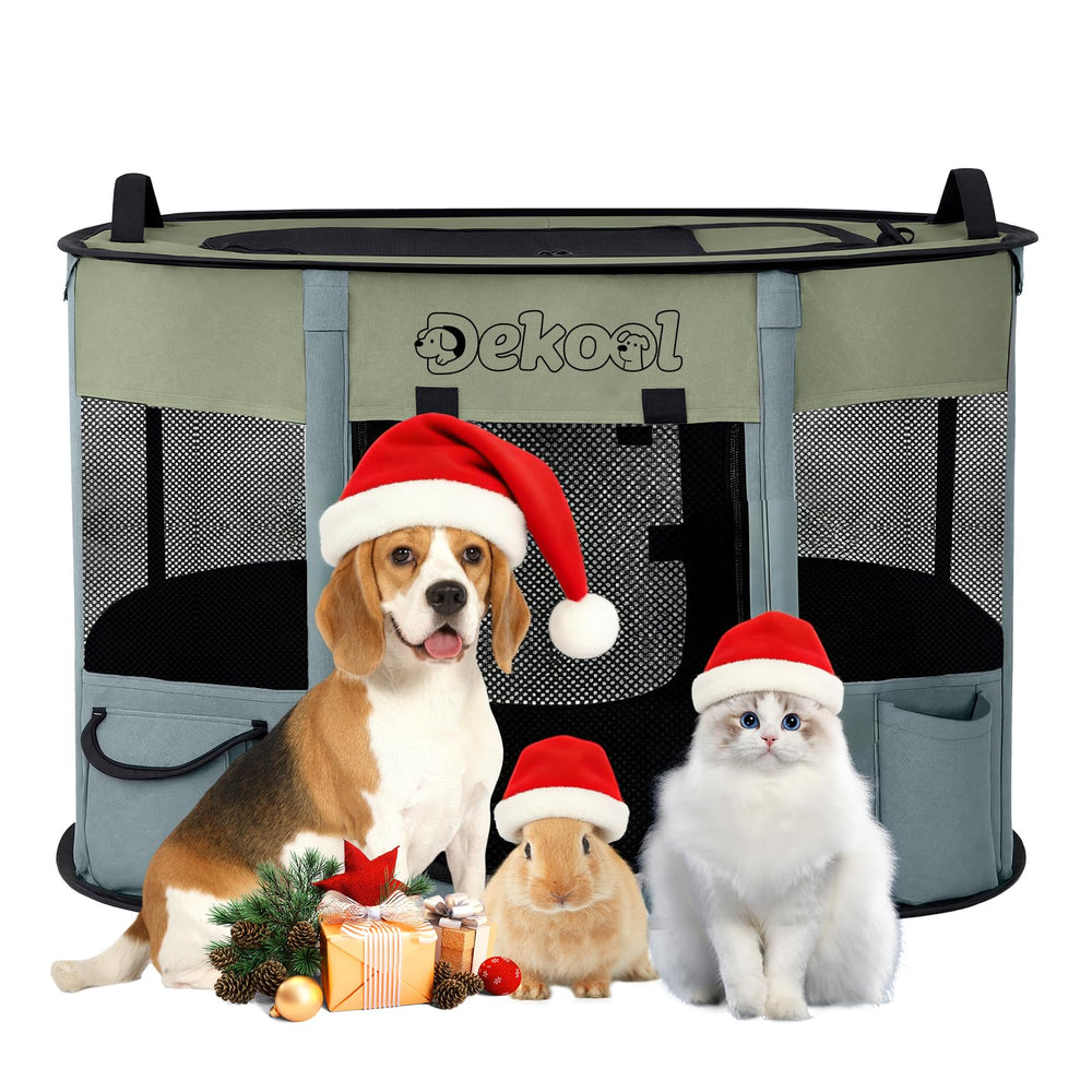 Dekool jaula plegable para perros y gatos, portátil y fácil de montar.