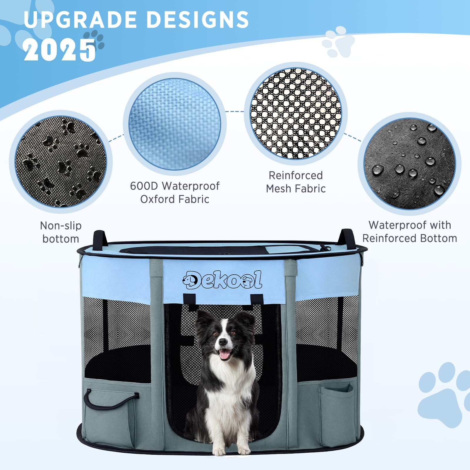 Dekool malla reforzada para perros, azul, mayor resistencia a pinchazos.