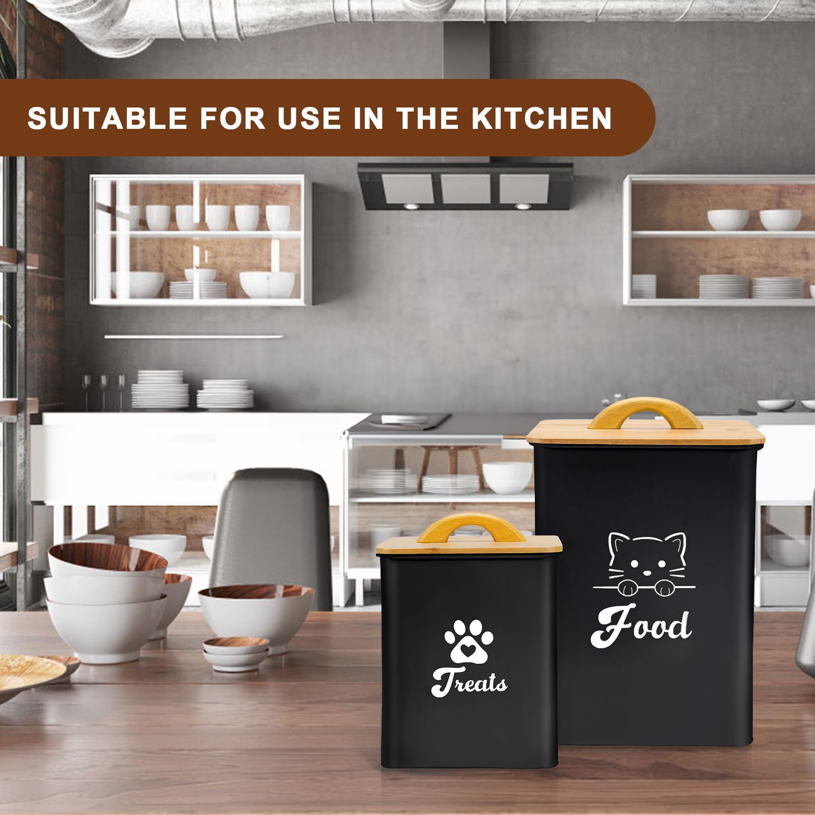 Dekosilave contenedor pequeño para golosinas de gatos con tapa hermética para conservar sabor.