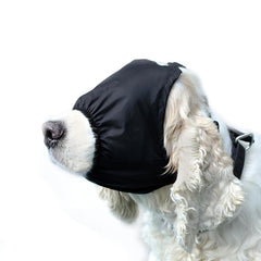 DELIFUR bozal con cobertura de ojos de nylon para perros, protege durante el manejo y el coche