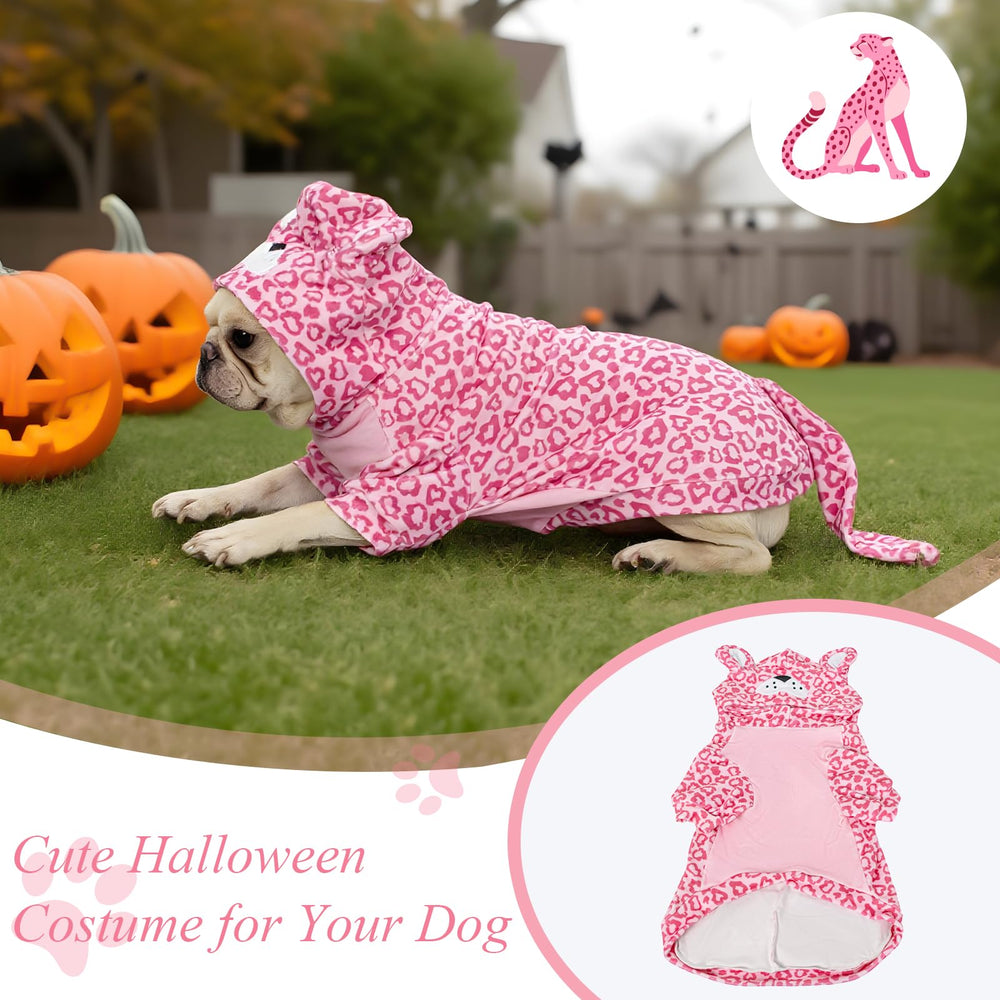 Textura elástica DELIFUR, disfraz leopardo-rosa para perro