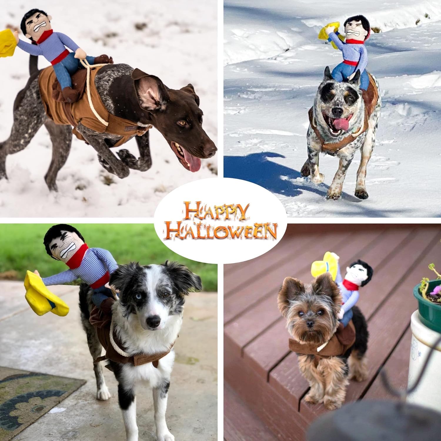 Disfraz DELIFUR vaquero tamaño XL para perros de 60 a 80 libras.