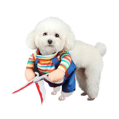 Disfraz estilo tijeras Delifur para perro grande, ideal para Halloween.