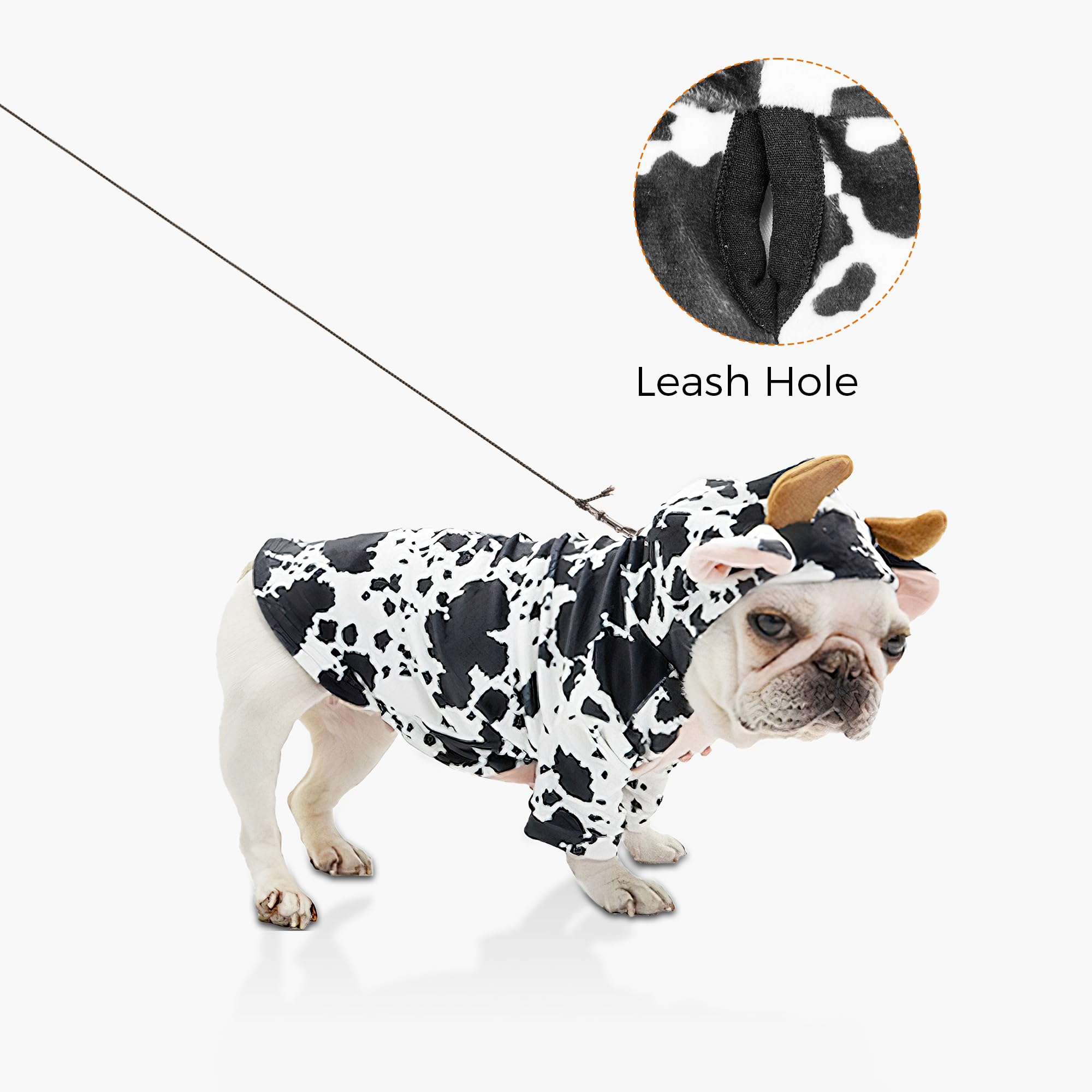 DELIFUR disfraz de vaca para perro, espalda, perfecto para sesiones de fotos.