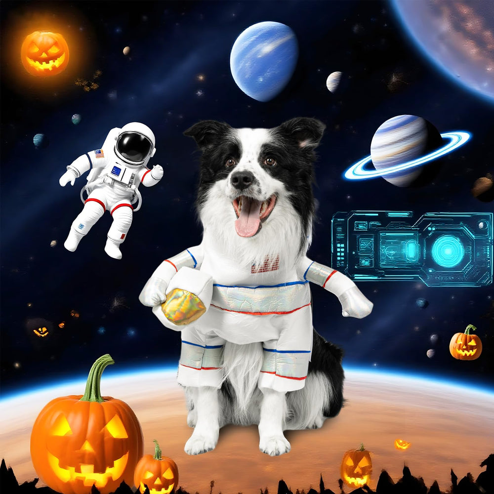 Disfraz espacial DELIFUR para paseo, cómodo y ajustable para perros medianos