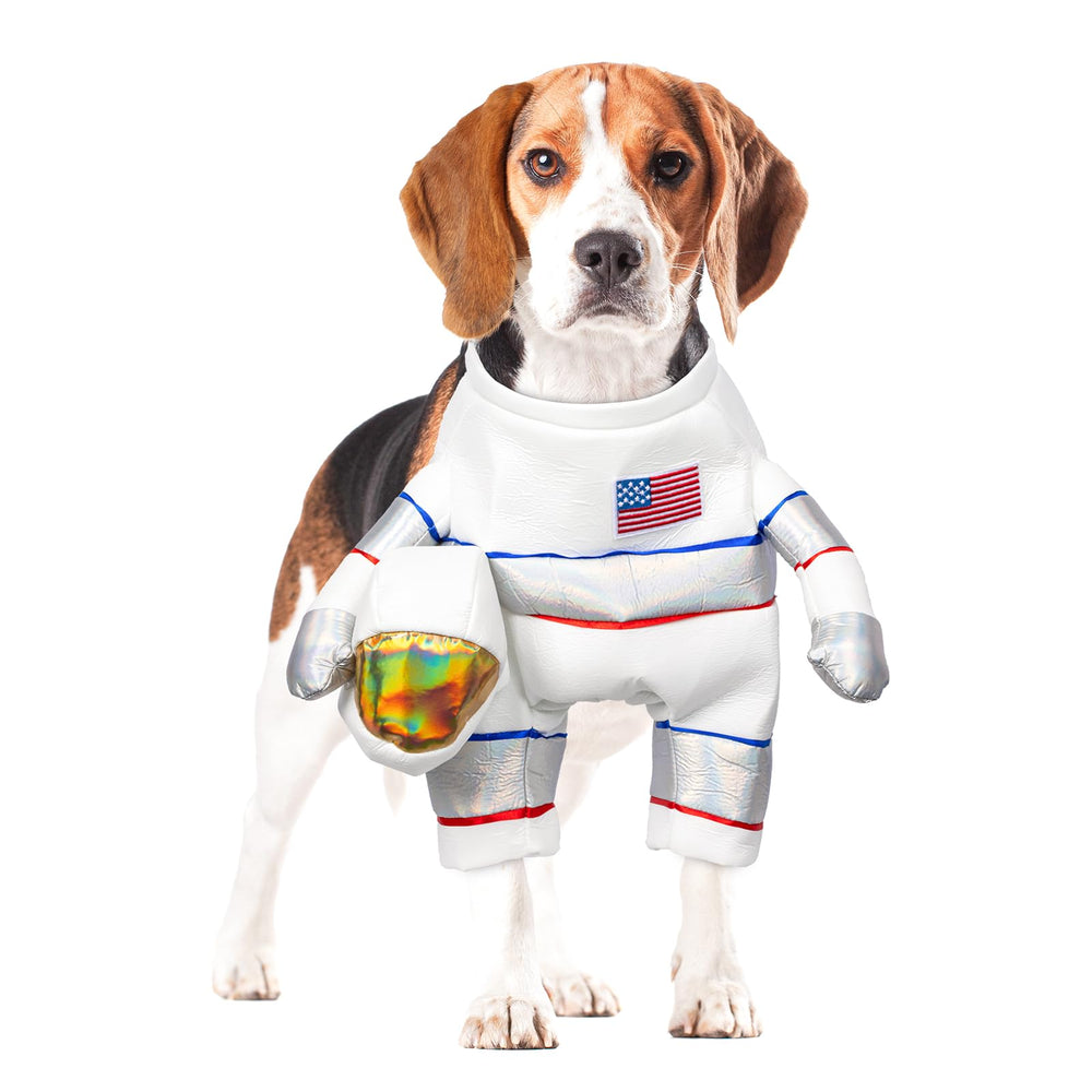 DELIFUR disfraz de astronauta para perro mediano, ideal para fotos temáticas de Noche de Brujas