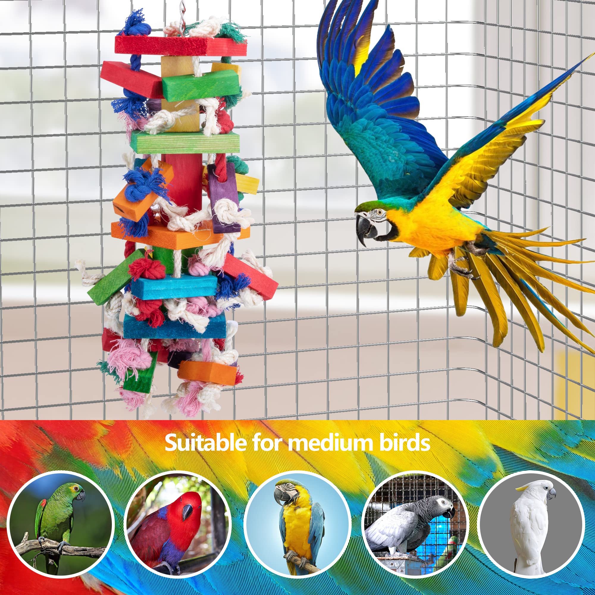 Deloky Juguete para aves masticable, diseño seguro para juego diario.