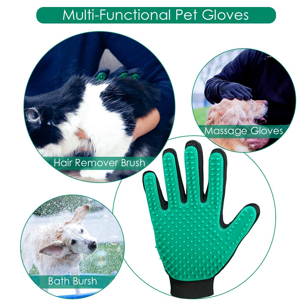 DELOMO guantes deshedding, enfoque de baño, masaje suave para mascotas