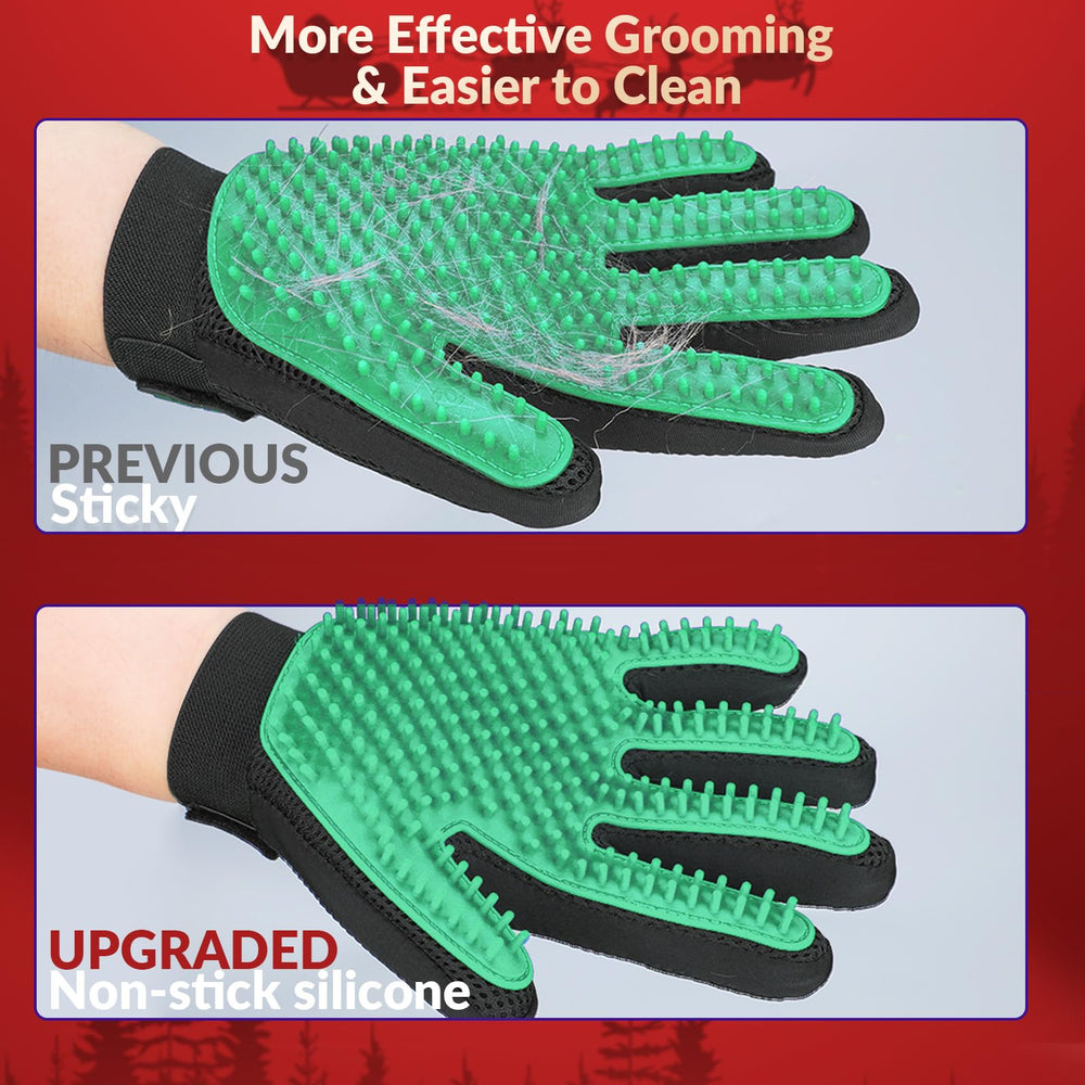 DELOMO guantes deshedding dorso, recogen pelo durante cepillado sin irritar la piel