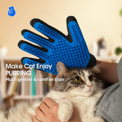 DELOMO guante para gatos; masaje suave y pelo eliminado sin irritación.
