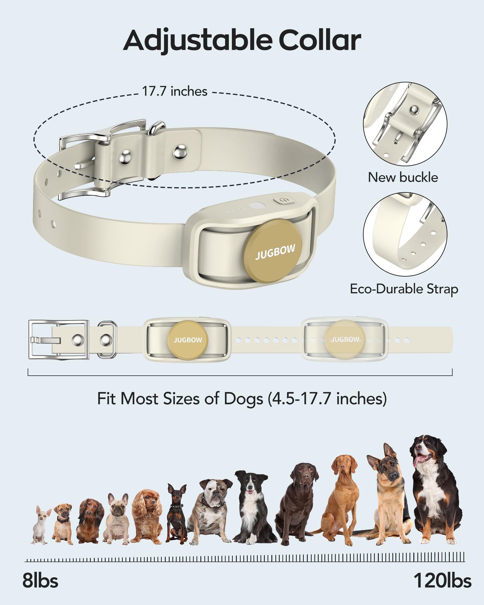 Delupet collar eléctrico incluye cierre de seguridad para evitar activaciones accidentales