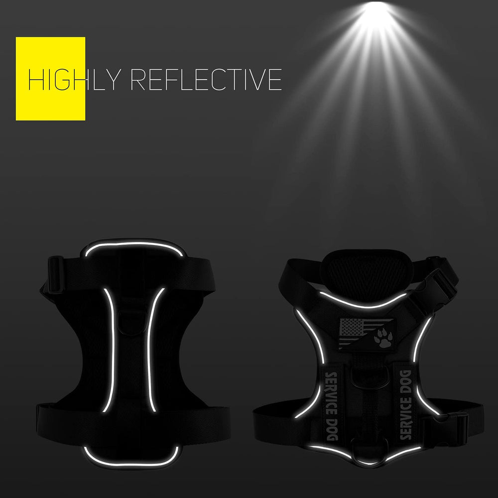 Arnés Demigreat reflectante con cinta visible para seguridad nocturna.