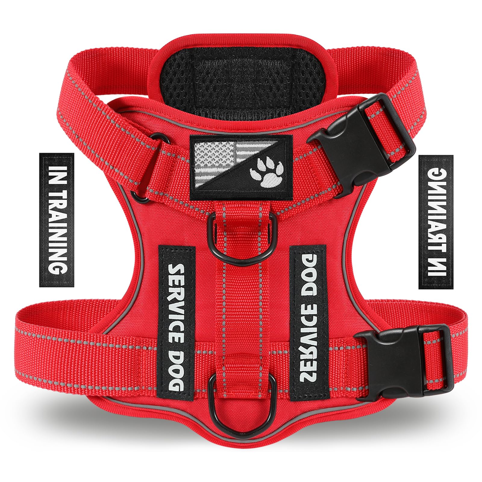 Arnés Demigreat para servicio canino con abrazadera delantera para controlar tirones.