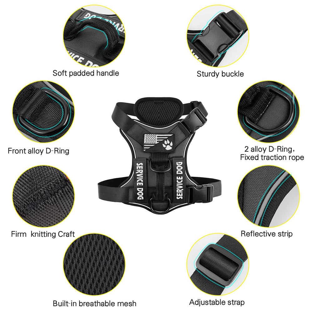 Arnés Demigreat para perro de servicio con parches identificativos para entrenamiento.