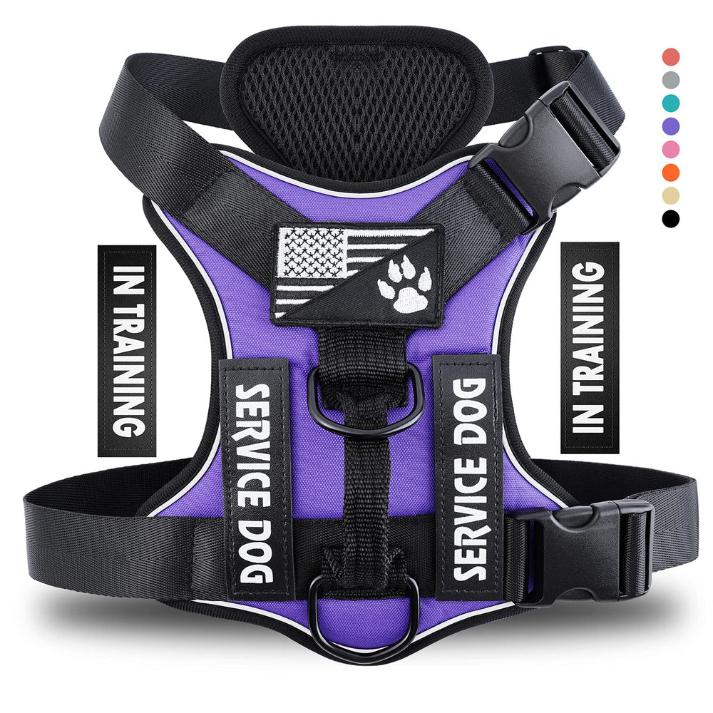 Arnés Demigreat para servicio canino con visibilidad reflectante para paseos nocturnos.
