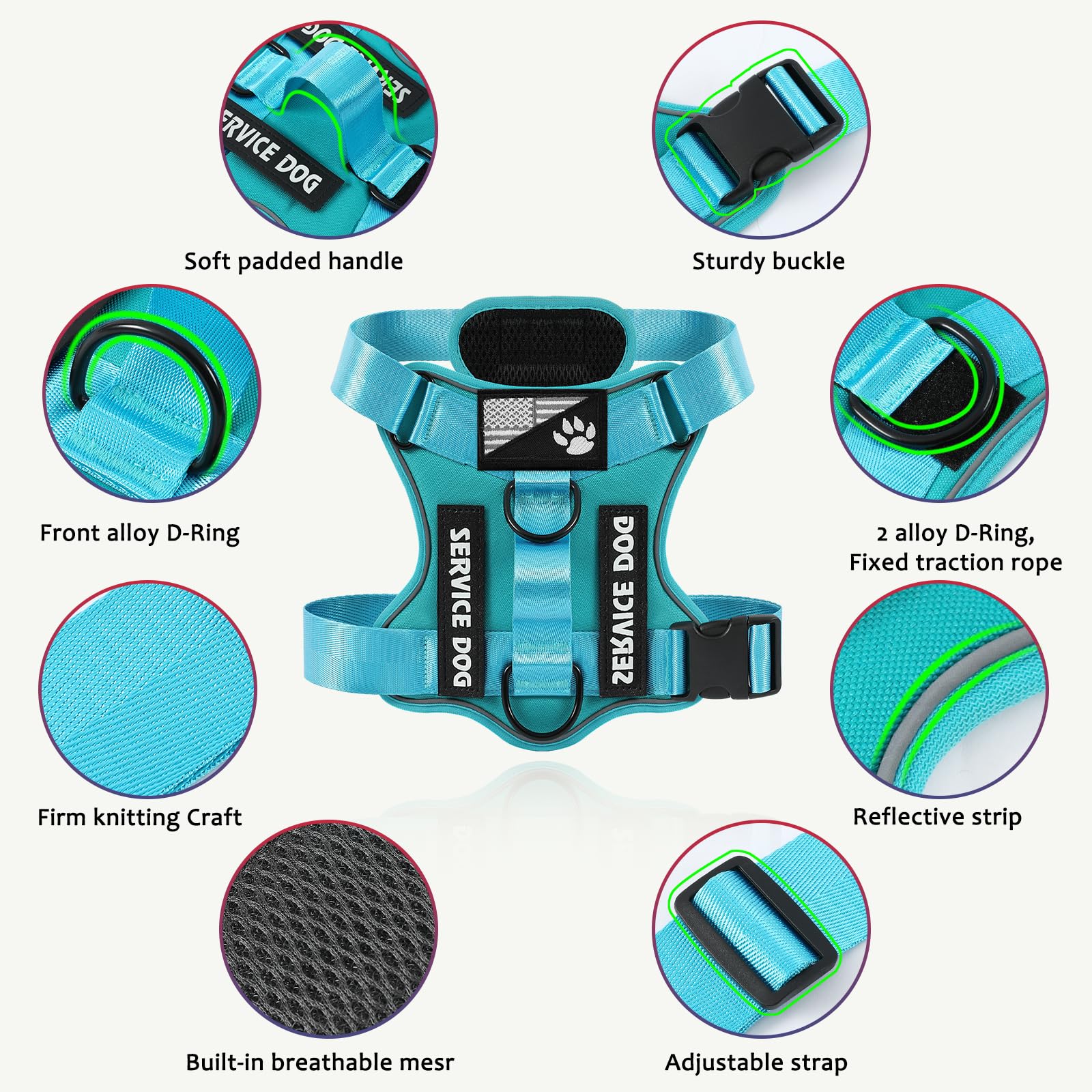 Demigreat arnés perro clip trasero para caminatas suaves y controladas