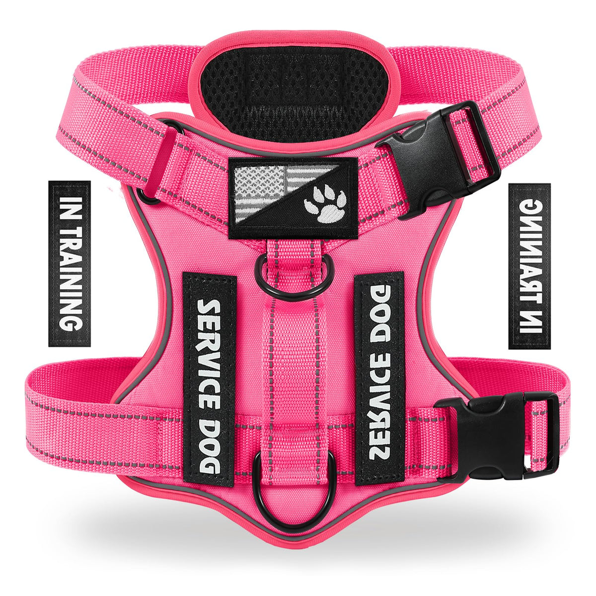Arnés Demigreat para perro con enfoque frontal y reflectante para paseos seguros.