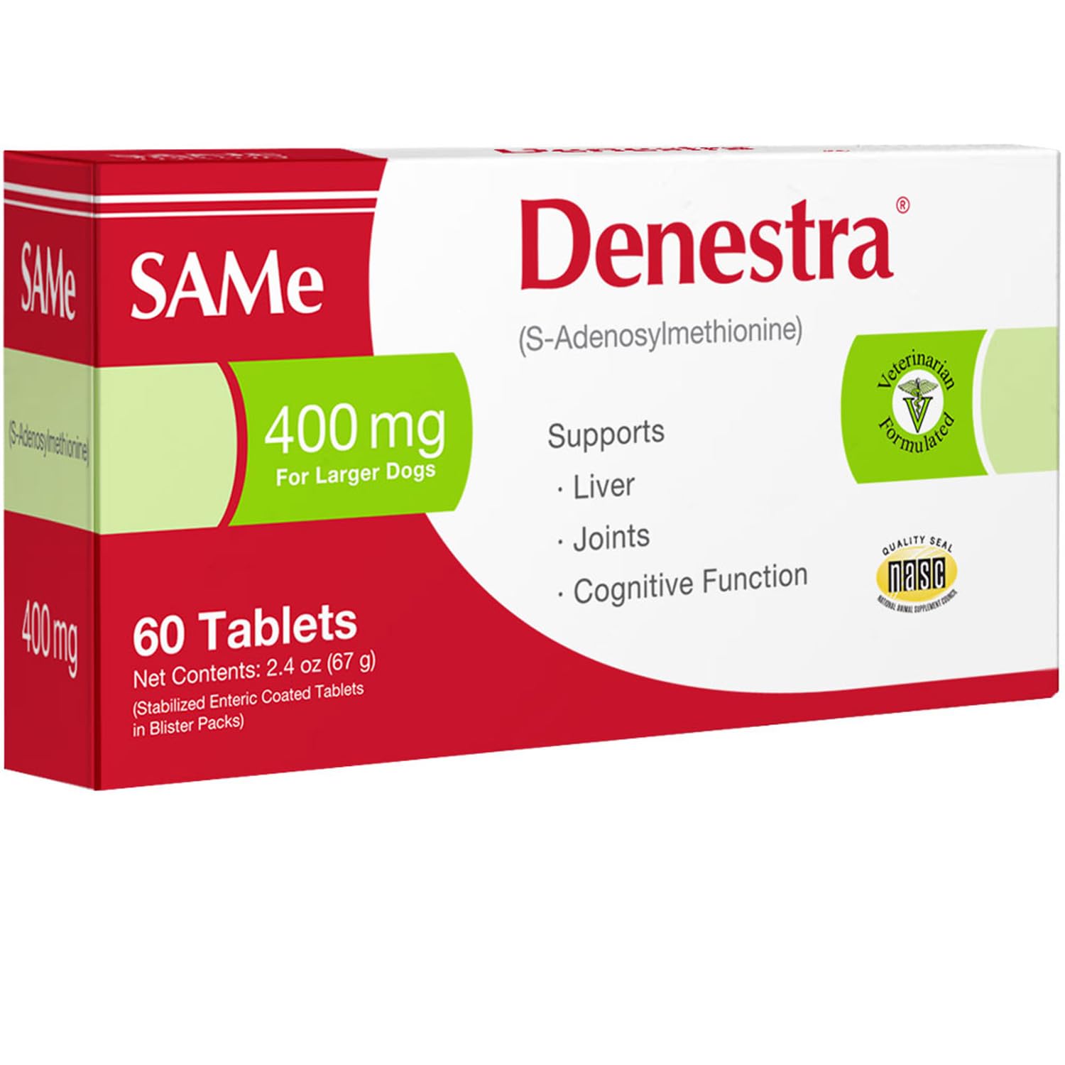 Denestra Same, botella para perro, facilita la administración diaria para el cuidado articular.