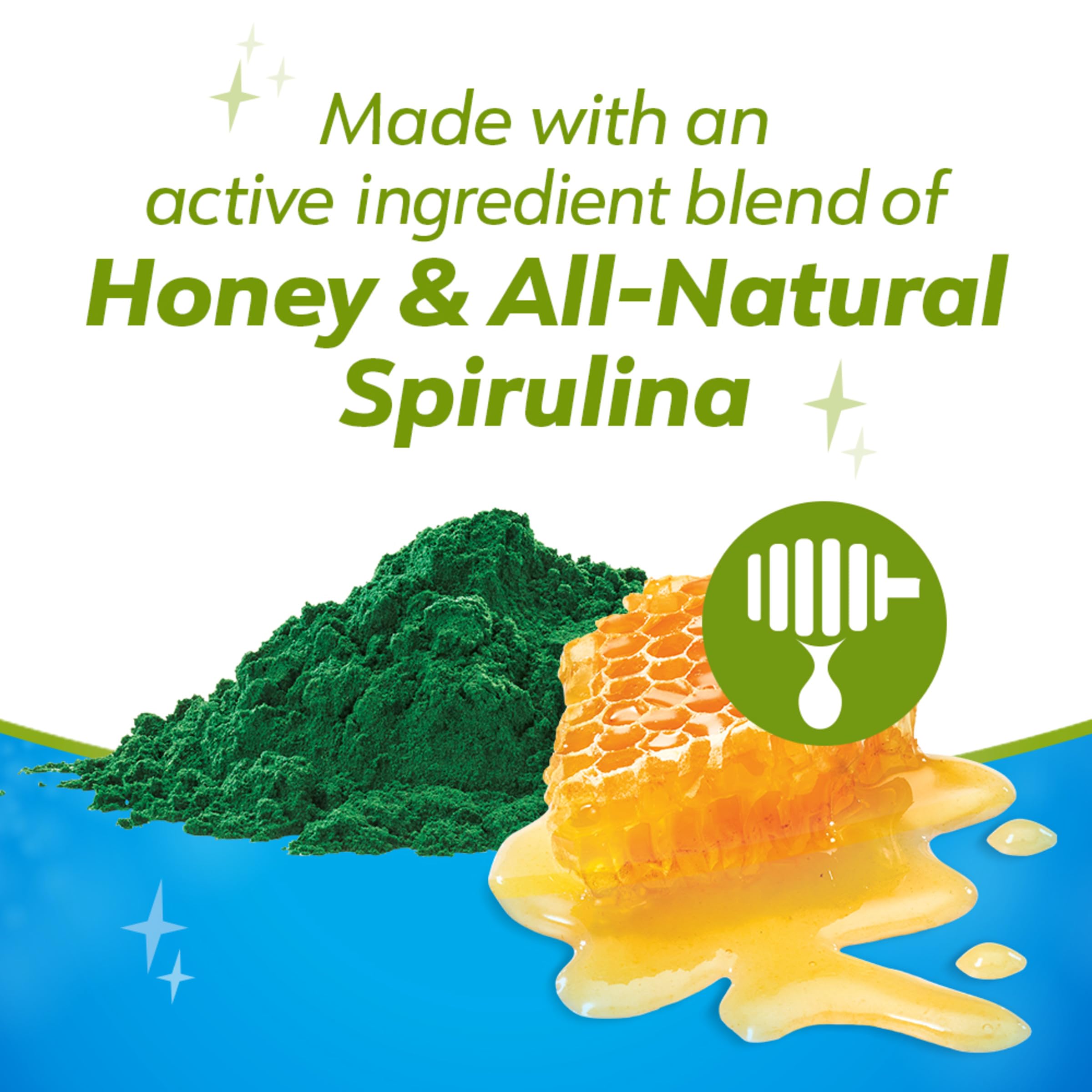 DentaLife ActivFresh ingredientes honey y spirulina, combinación natural para el cuidado dental.