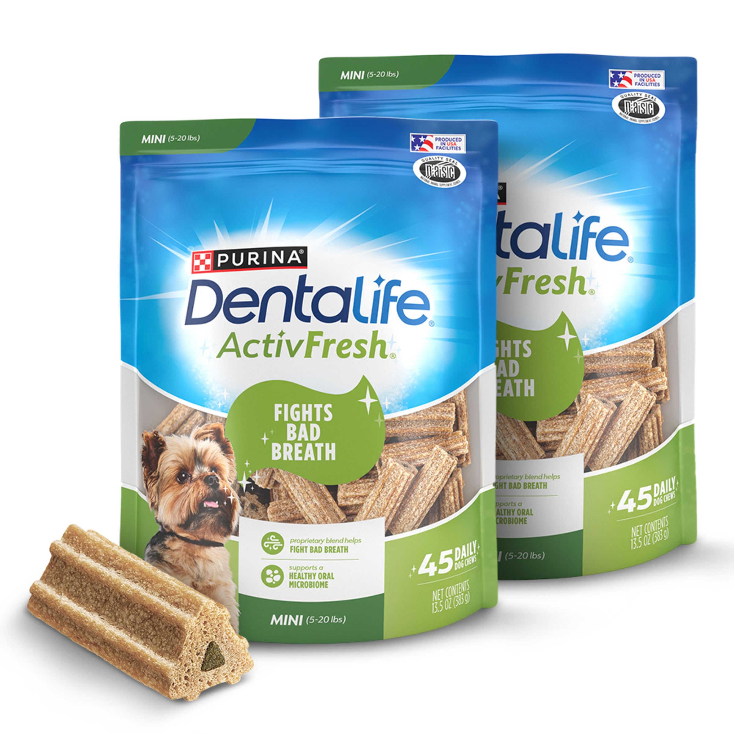 DentaLife ActivFresh masticables sabor pollo para perros pequeños, ayuda a refrescar el aliento.