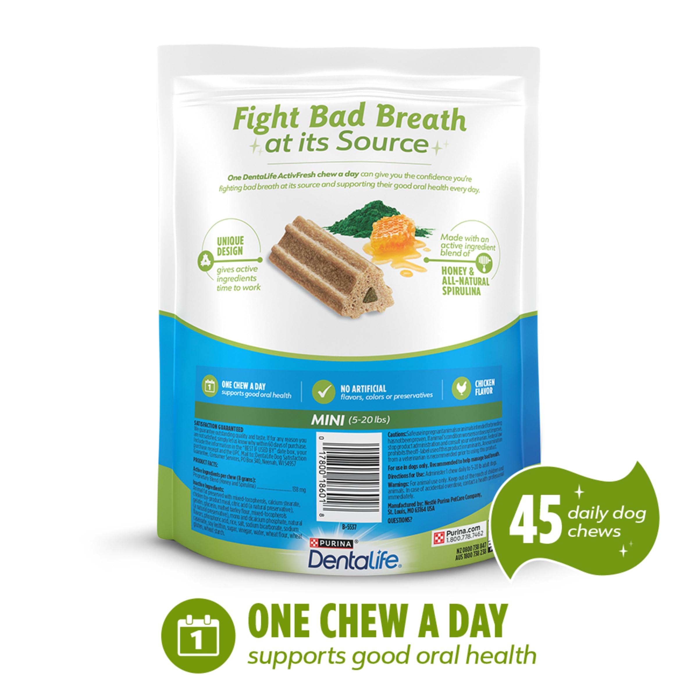 DentaLife ActivFresh sabor pollo para perros, perfecto para premiar.