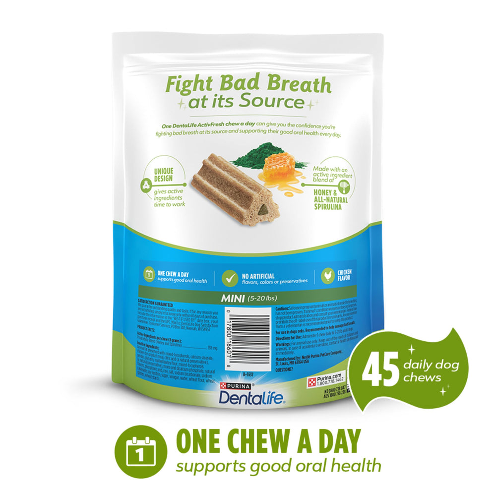 DentaLife ActivFresh sabor pollo para perros, perfecto para premiar.