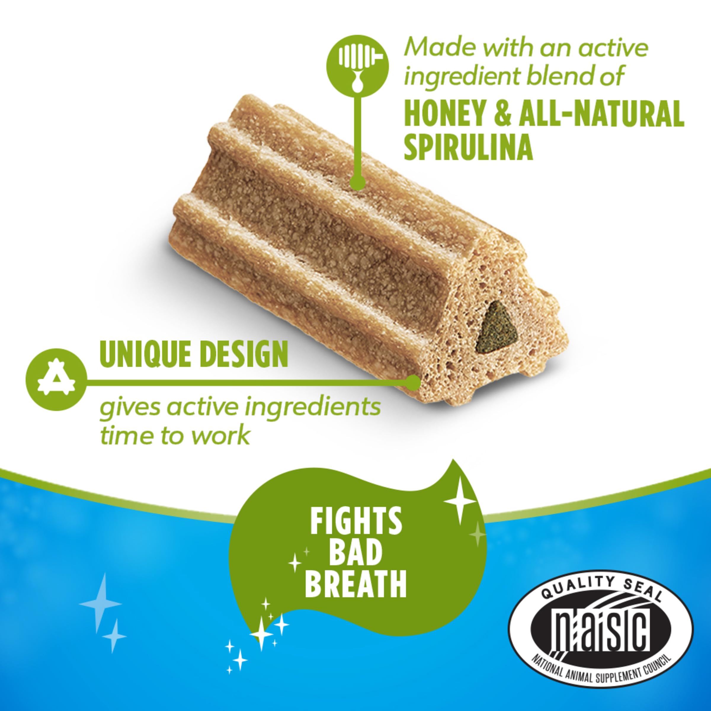 DentaLife ActivFresh textura masticable, ideal para premiar durante la rutina diaria.