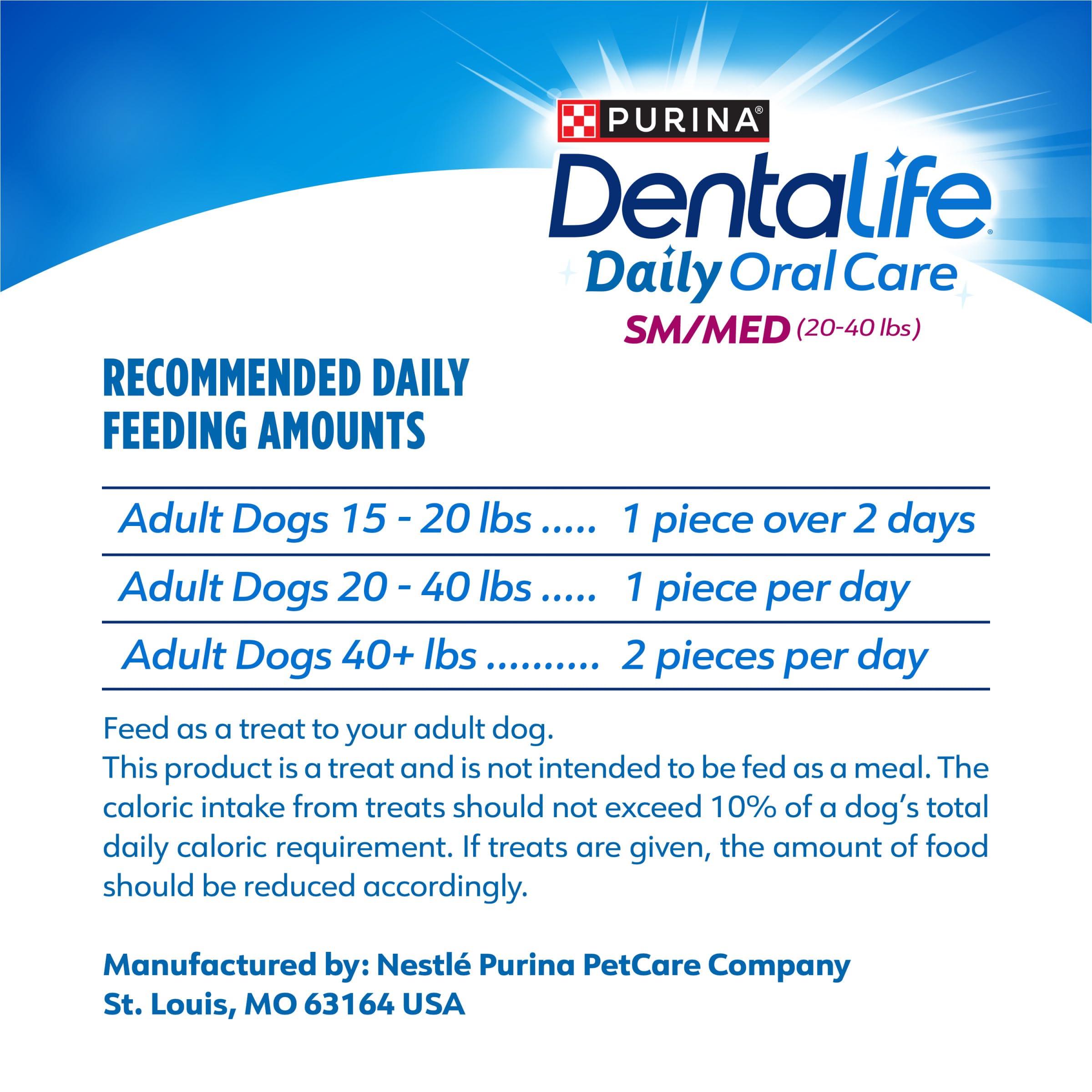 Dentalife paquetes hermeticos, fáciles de guardar entre comidas.
