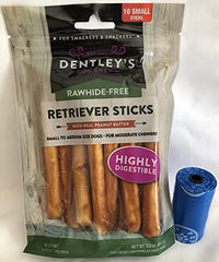 Dentley Palitos Retriever mantequilla de maní, empaque atractivo y duradero para masticadores moderados.