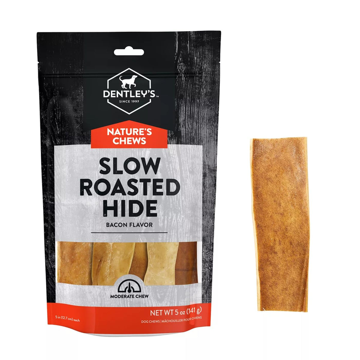 Dentley’s Nature’s Chews bolsita de tocino para masticación prolongada en perros
