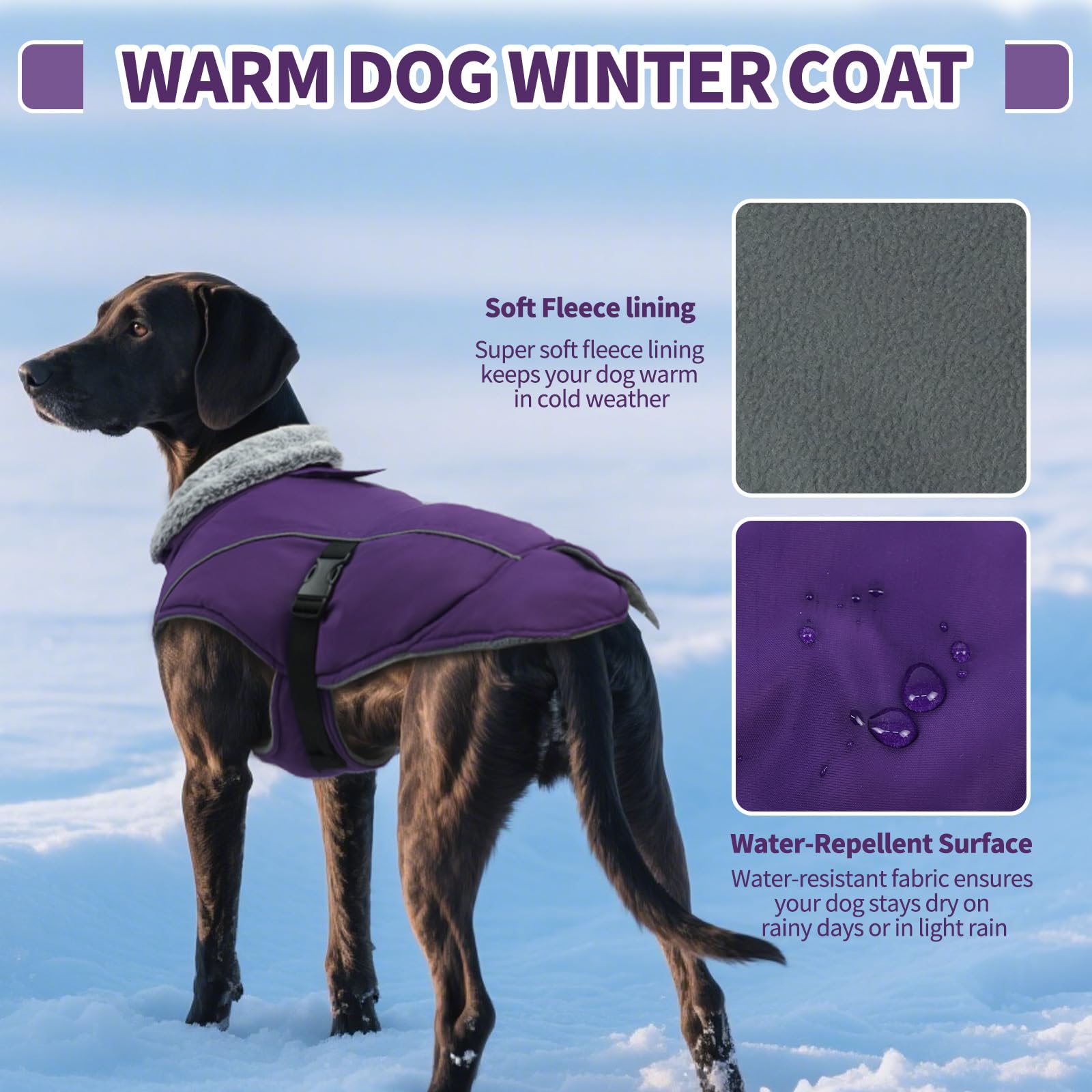 DENTRUN abrigo para perro con cobertura extendida para abdomen y espalda.