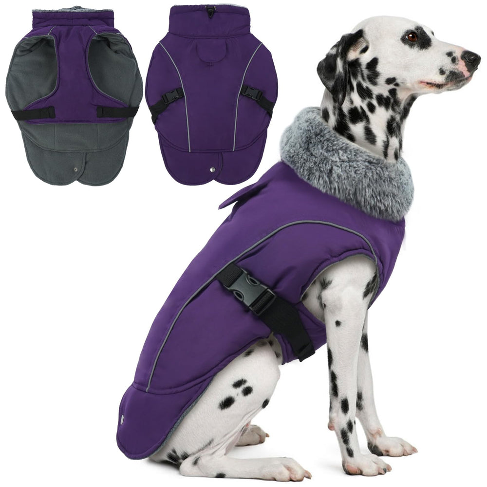 DENTRUN abrigo de invierno para perro con banda reflectante en la espalda para mayor visibilidad.