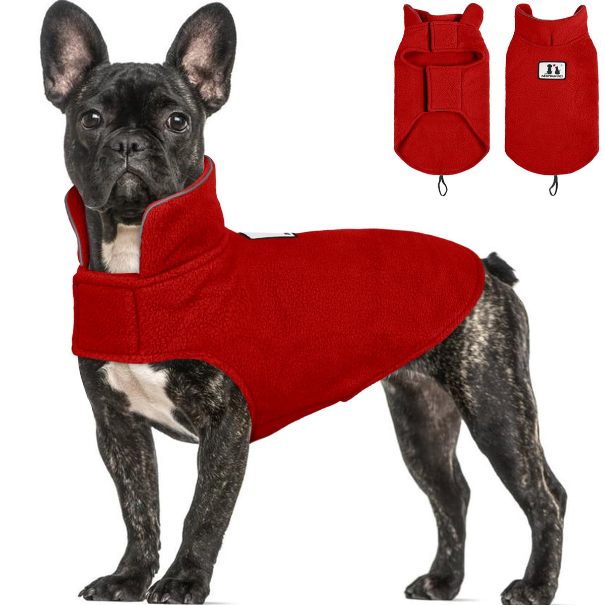 DentRUN abrigo reversible para perros con forro polar que mantiene el calor