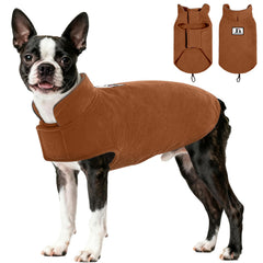 DENTRUN abrigo reversible para perros, vista frontal, ideal para paseos en frío.