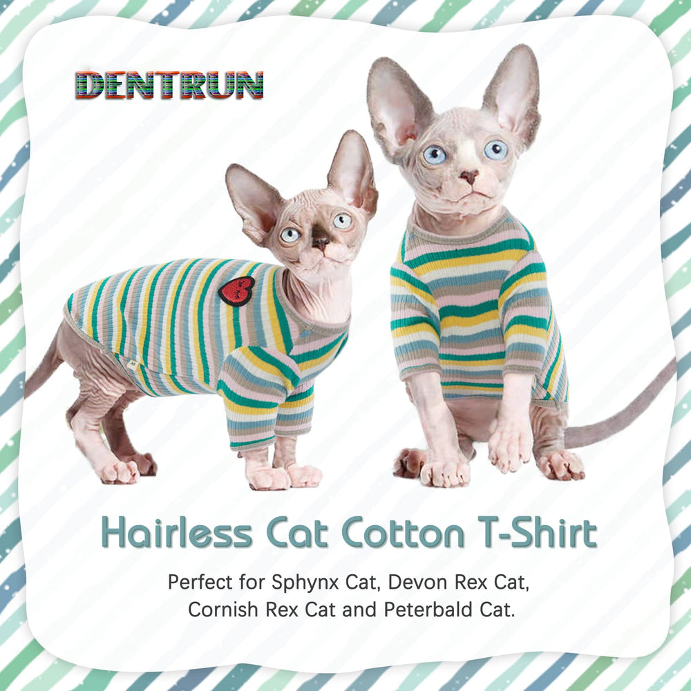 Camiseta DentRun de algodón suave con interior cómodo para gatos sin pelo.