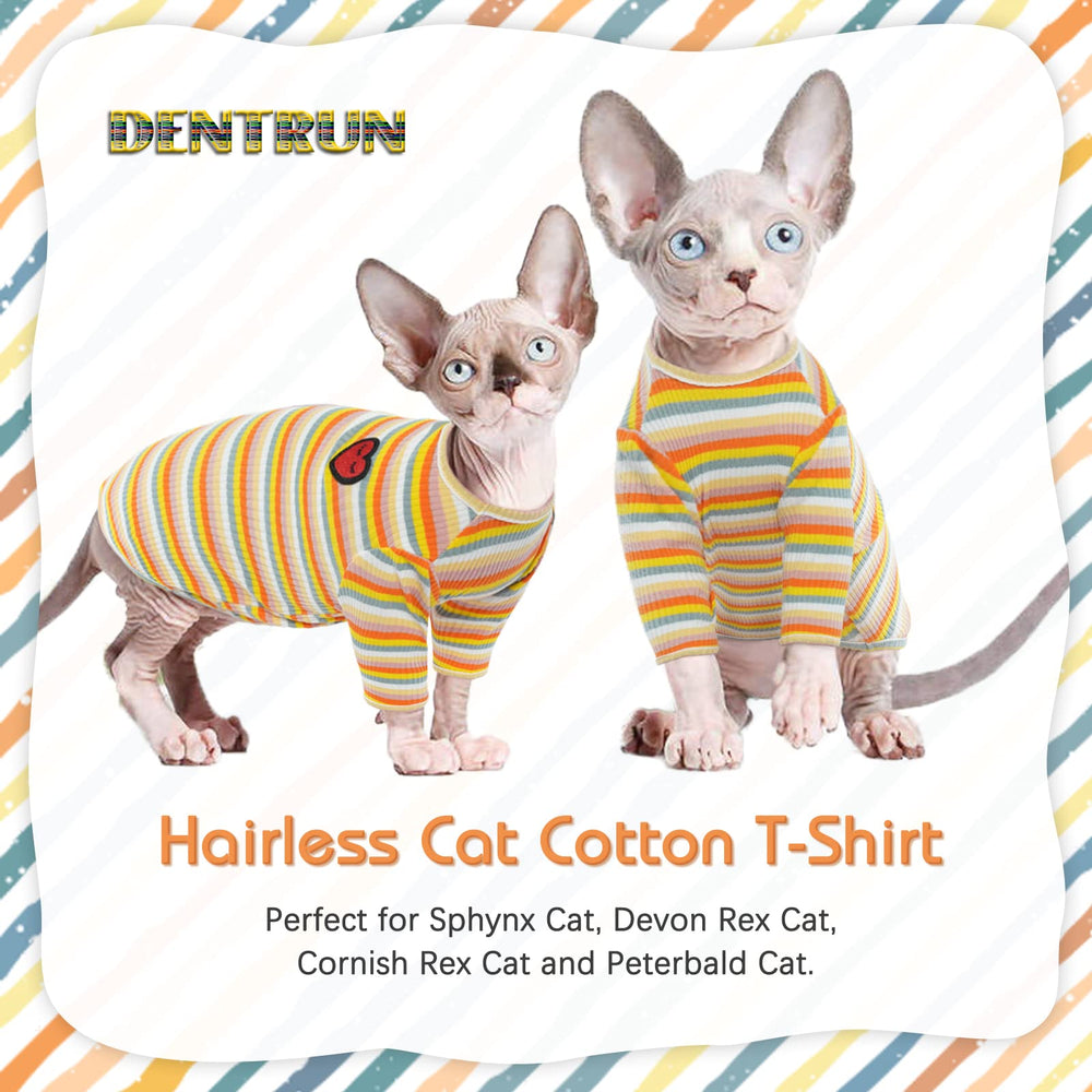 Camiseta DENTRUN con cuello elástico, ajuste cómodo para gatos sin pelo.