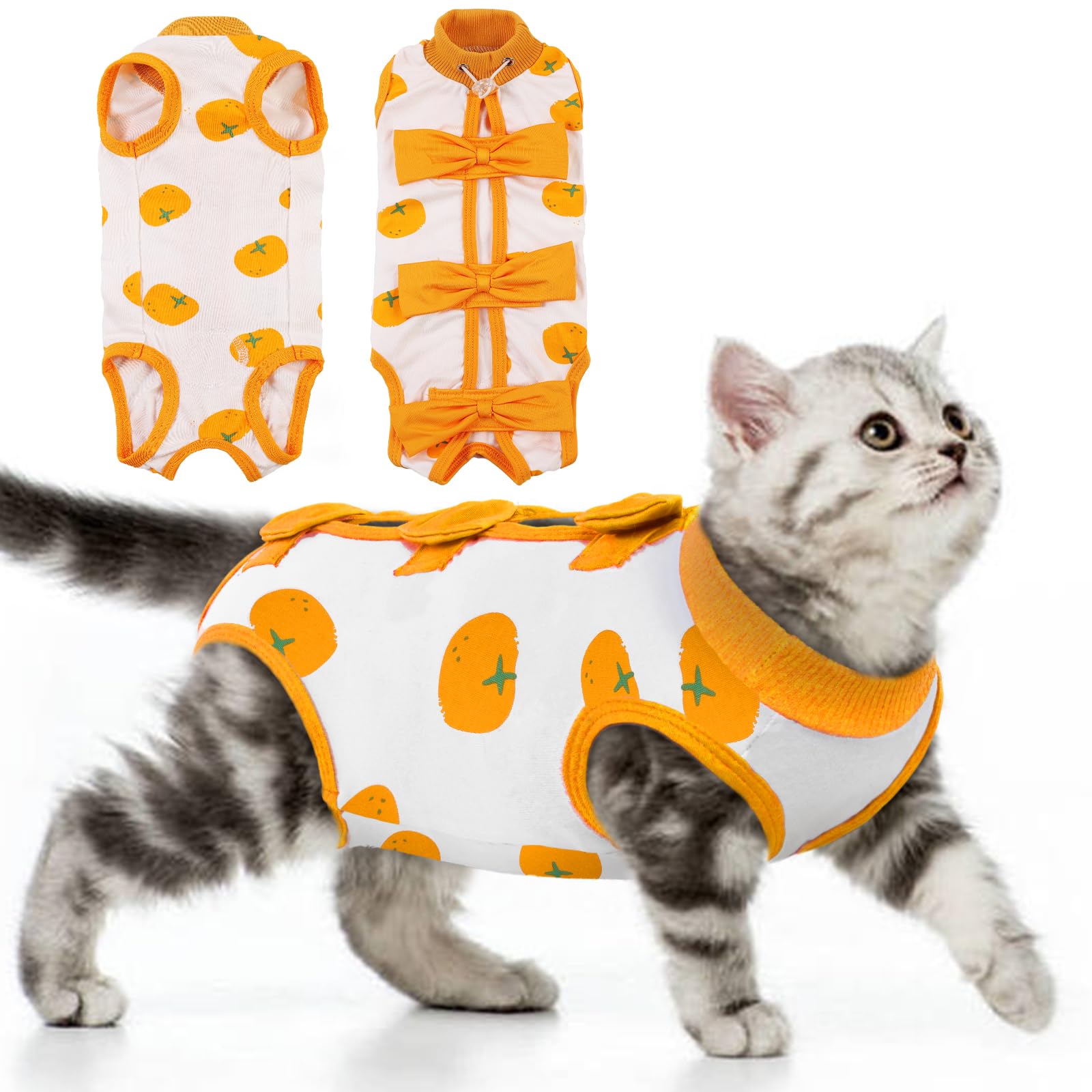 DENTRUN camiseta-recuperacion-gato-cirugia protege la zona quirúrgica mientras se mueve