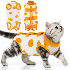 DENTRUN camiseta-recuperacion-gato-cirugia protege la zona quirúrgica mientras se mueve