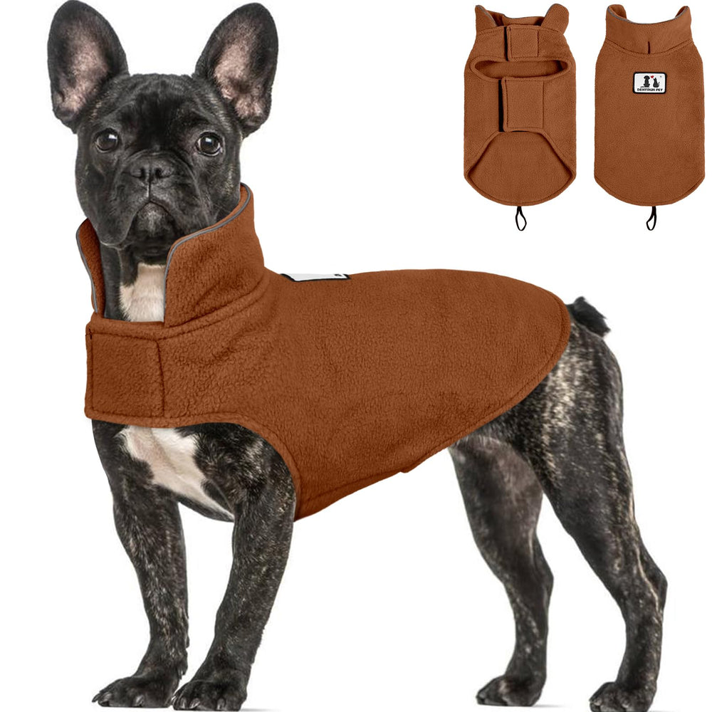 Capa reversible de DENTRUN para perro con forro polar, abrigo cálido para paseos invernales