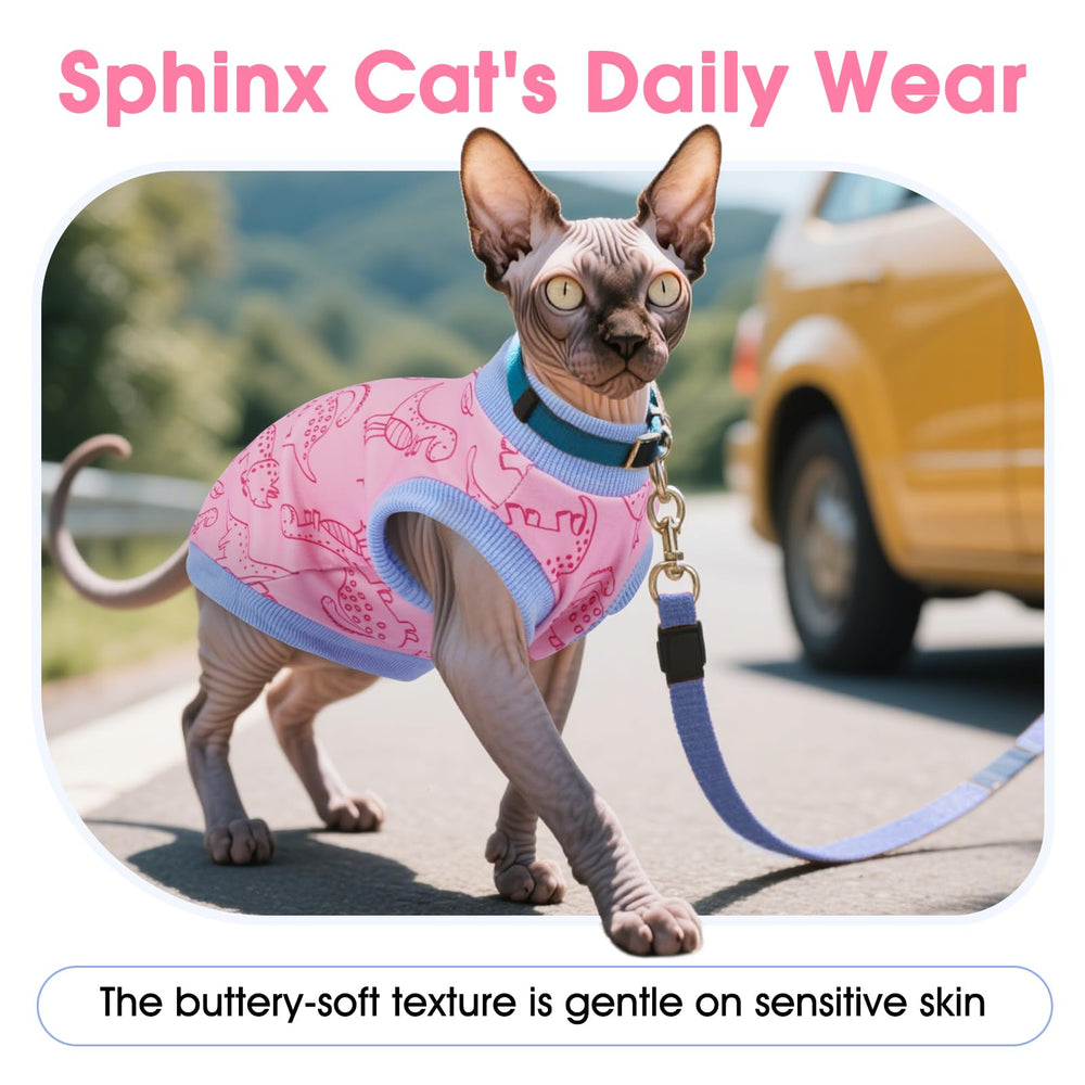 DENTRUN chaleco gato dinosaurio tallas XS-XXL, ajuste cómodo para gatitos y gatos grandes.