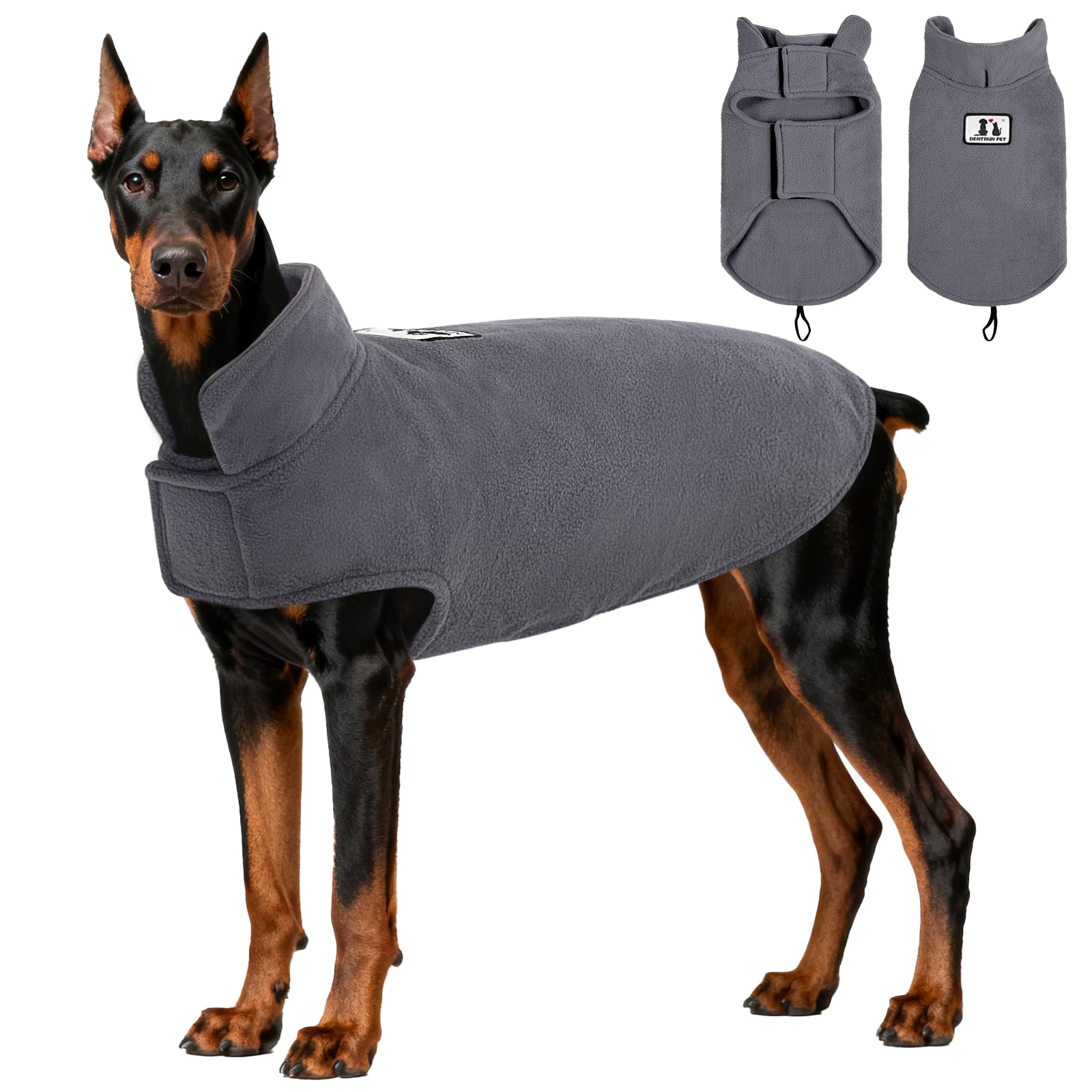 DENTRUN chaleco perro reversible frente, abrigo cálido para paseos en frío.