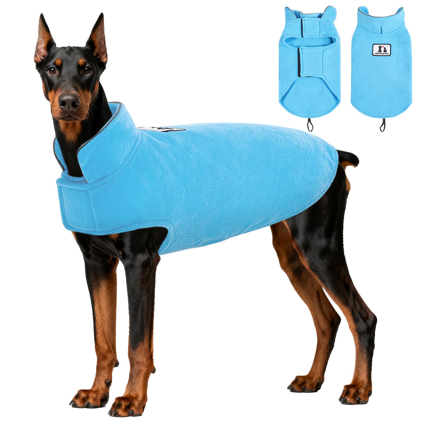 Chaqueta DENTRUN para perro reversible, protección contra el viento para paseos diarios.