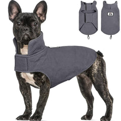 DENTRUN chaqueta reversible para perro pequeño, vista lateral, ideal para paseos en frío.