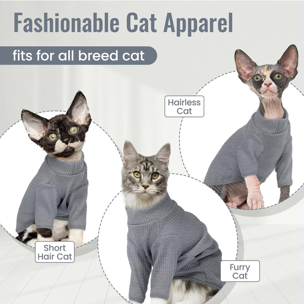 Camiseta DENTRUN para gato sin pelo, dorso: ajuste cómodo.